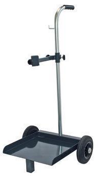 swivelling rubber wheels with rear brake 81043 Trolley for 10 50 kg / 10 60 l kegs, floor closed, with 2 wheels and height-adjustable pump holder, 405 mm