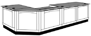 Chancellor's Collection (Prices Shown In Oak Wood) Circulation Desks Circulation Desk Units, Sitting Height, 32" High CH2-E11-S00 $ 3,945.00 Double Wide Desk w/psl 210 CH2-E12-S00 $ 2,601.