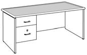 00 Curved Front Double Pedestal Desk, 34" x 72" x 29"H 261