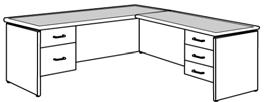 00 Straight Front Single Pedestal Desk, 30" x 48" x 29"H 210