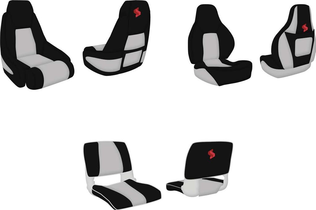 Seats - what to expect in your boat: ELITE BOLSTER: LARGE MODELS This seat is fully upholstered with the Stabicraft Logo.
