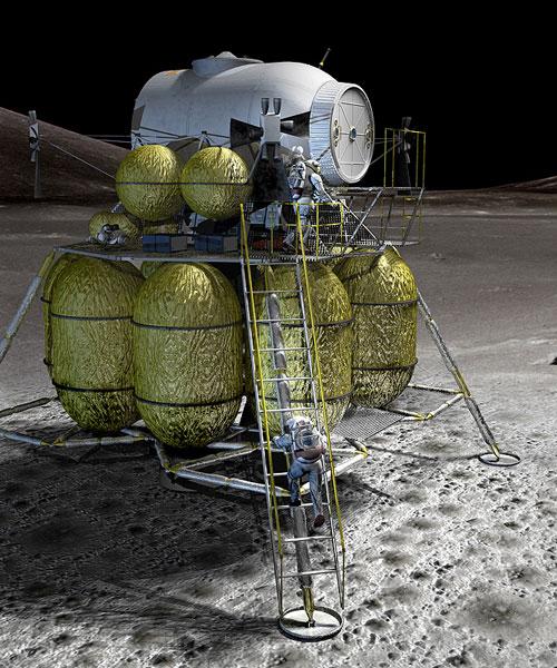 Lunar Lander Transports 4 crew to and from the surface Seven days on the surface Lunar outpost crew rotation Global access capability Anytime return to Earth Capability to
