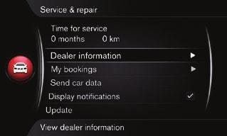 How do I make a call to my workshop or book a service*? In the normal view for the MY CAR source, press OK/MENU and select Service & repair.