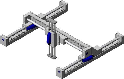 The forcer can be supported by a single bearing rail underneath or, for a lower profile, a bearing rail on each side.