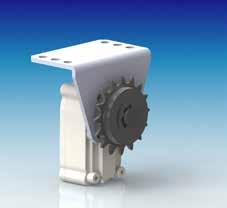 Radial Damper LD 100 with Chain Wheel Z16, 1/2x1/8" With zinc-plated mounting bracket with 6 holes The radial damper LD 100 with chain wheel uses a revolving chain 1/2 x 1/8" to transmit the damping.