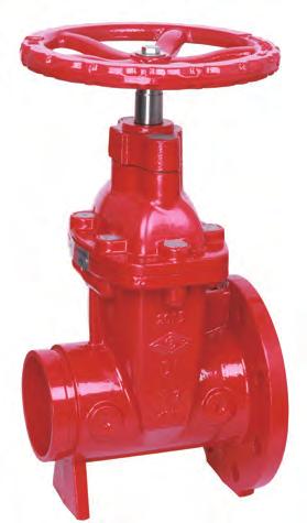 14 Flanged x Grooved Resilient NRS Gate Valve (Z55X), PN/16, UL/FM Approved Z55X Connection Ends: Flange to EN 92-2:1997, Groove to ISO 6182 Working Pressure: PN/16 Temperature Range: 0-0 ANSI/AWWA