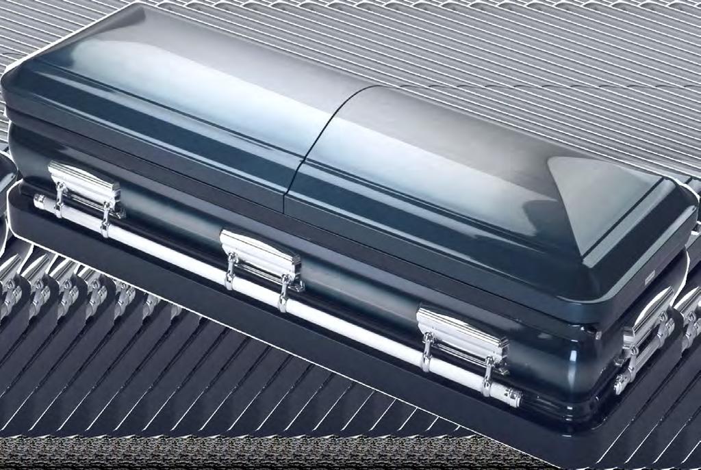 Kings Blue 18ga Steel casket.