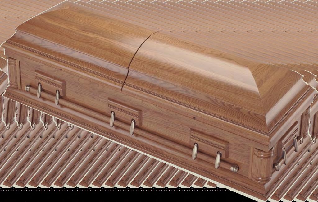 New England Oak Solid Oak casket.