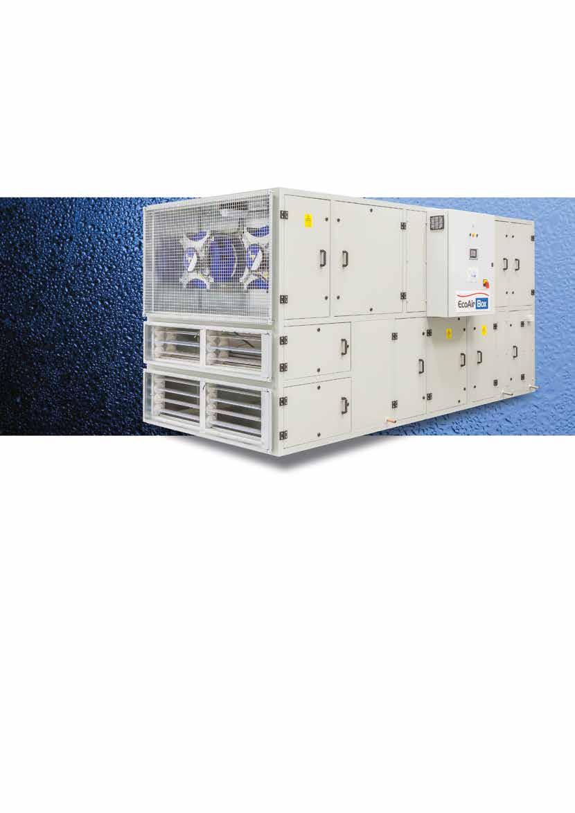 Packaged Air Source Heat Pump AHU Heat recovery Integral heating and cooling Direct driven fans with EC motors Digital compressors Integrated control system Compact footprint Air volumes from 0.