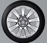 5 J x 16 ET 45 Tyre: 215/55 R16 A207 401 0002 9765 7-spoke wheel Finish: sterling silver Wheel: 7 J x 16 ET 38