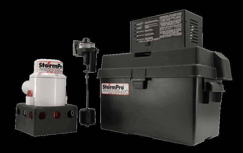 StormPro 2100DC Battery Backup System High quality DC pump capable of pumping over 2,100 gallons per hour Heavy duty adjustable