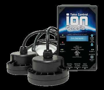 Ion Genesis Smart Controller and Sensors Typical Installation Diagram System Features 2 1 4 1 8 2 3 7 3 4 6 4 1. Ion Genesis 2. Pump outlets 3. Power cord 4. Dialer (optional). High water sensor 6.