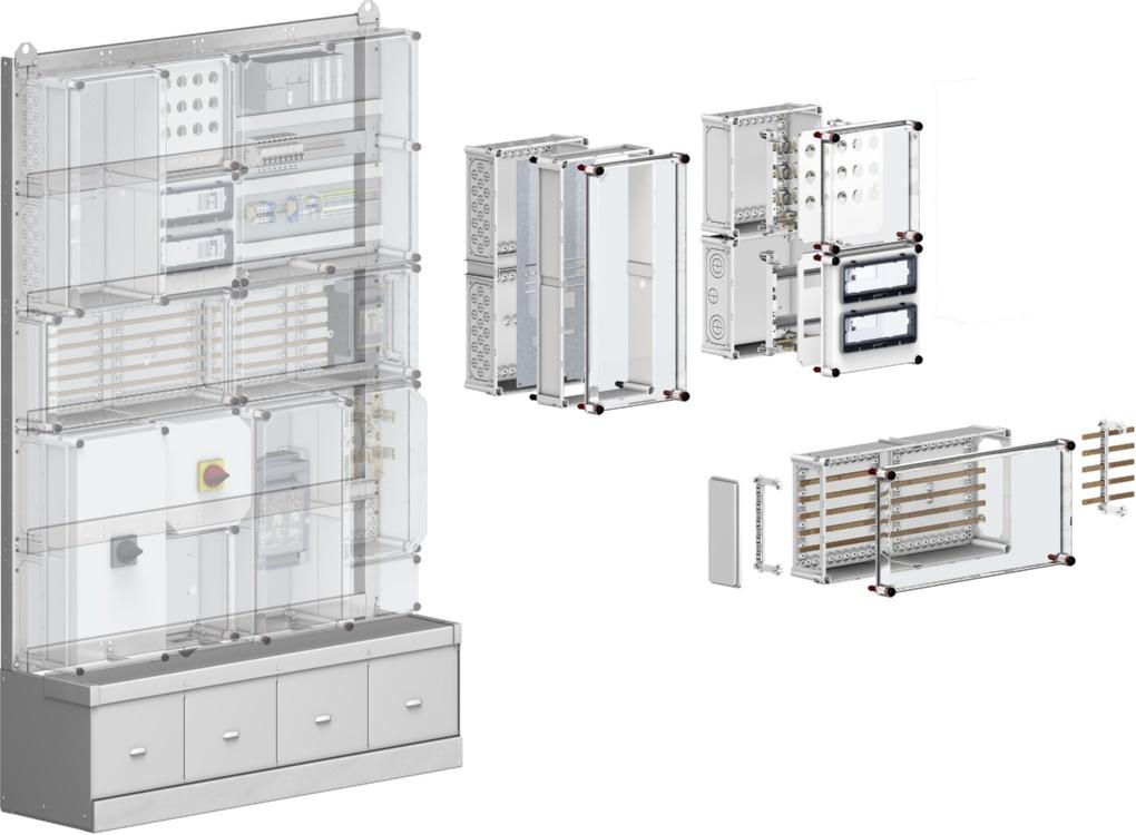 Introduction Overview 4 4 4 5 i0_40a Support rack with cable space cover 7 VL molded case circuit breakers 5 Meter enclosures 58 NP fuse switch disconnectors 4 DIAZED/NEOZED fuse systems 9 KA, KE