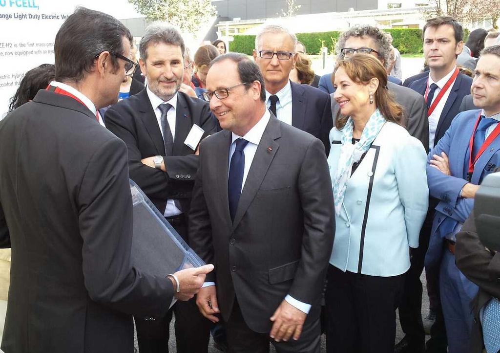 President F. Hollande F. Ferrari CEO of Symbio FCell Minister S.