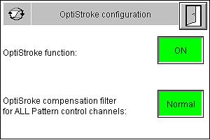 4 104 Operation Switching On OptiStroke Feature NOTE: OptiStroke cannot be selected with the melter configuration code. PC2 Touch the key to move to the OptiStroke configuration screen.