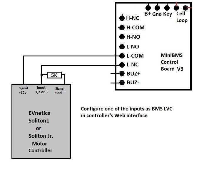 Below diagram shows how to interface LVC signal with popular Soliton1 and Soliton Jr. controllers from EVNetics.