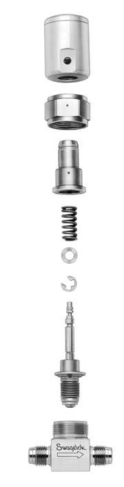 3 See table below 2 Panel mount nut 316 SS/A479 3 Bonnet nut Silver-plated 316 SS/A479 4 Stem guide 6/6 nylon/d4066 5 Bonnet➀ 316 SS/A479 6 Stem wiper PTFE/AMS 3656 7 Spring S17700 SS/AMS 5678 8