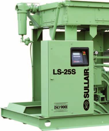 THE SULLAIR LS-2 Superior package design Designed for continuous duty. Aftercooler, moisture separator and trap. Air-cooled or water-cooled models are available.