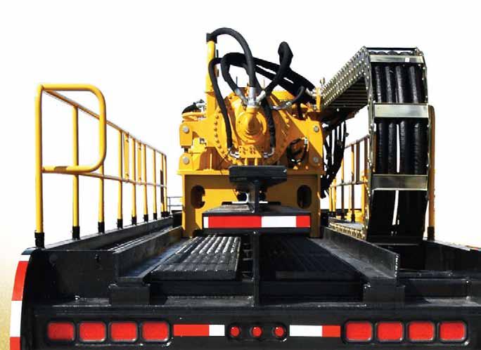 DRILL RACK Drill Rack RACk GEAR ASSEMbLY Double I-beam construction Weld-on gear 1-year limited warranty TRAILER Triple-axle Air suspension 11R 24.