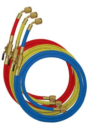 HOSES Mastercool uses only (GRADE 5 HOSE) with a selection of Standard and Nylon Barrier for high pressure applications. Knurled brass nuts make finger tightening easy.