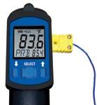 Includes programmable HI/LO alarms and Lock Mode to capture temperature readings. The contact function offers a built-in K type jack and wire thermocouple. 3 ft.