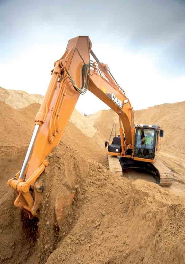 ATTACHMENTS/BUCKETS CX210B custoers can choose fro a variety of ain boos and dipper ars to suit different applications, all of which are constructed of heavy duty steel box section with internal