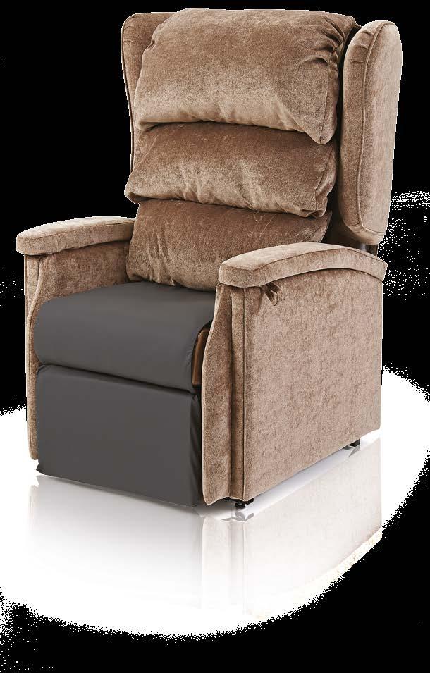 Standard chair specification Configura Rise & Recline gives benefits to the user and the prescriber: easy adjustment before and after delivery, pressure care options and simple
