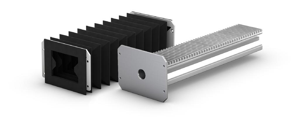 I lifgo & lifgo linear gear rack protection & end plate imension sheet When choosing a gear rack protection, please note that the standard version is not suitable for use in welding areas.