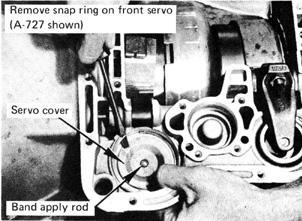 you have a 71 and later vehicle and the apply rod is 5/8" in diameter, do not disassemble your servo. Proceed to step 5.