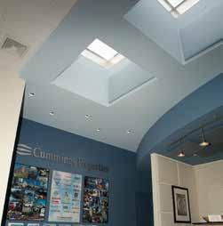 (2) CAP dome skylights with clear over clear acrylic How commercial skylights improve spaces Offices, manufacturing and distribution centers Natural light can boost energy up to 24 percent, according