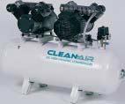 CLEAN-AIR HYGIENIC COMPRESSORS Clean-air compressors do not use oil as a lubricant and are therefore perfect for installations where clean compressed air is necessary.