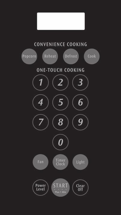 CONTROL PANEL NOTE: Some one-touch cooking features such as "Plus 1 Min" are disabled after three minutes when the oven