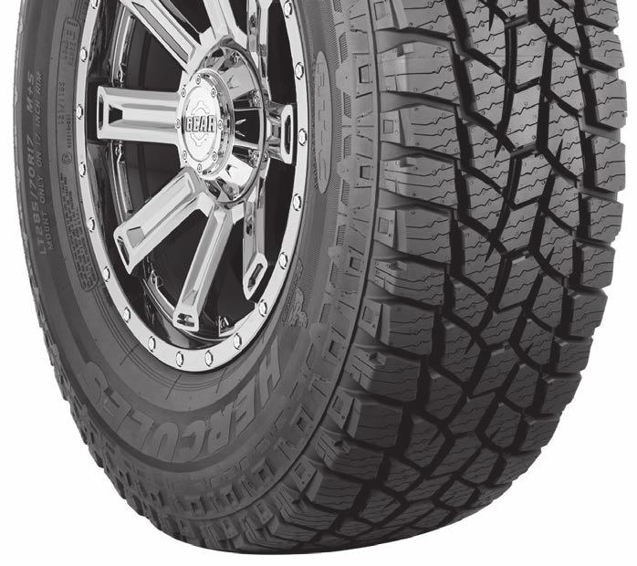 Hercules Terra Trac AT II On/Off Road All Terrain SUV/Light Truck FATURS AND BNFITS Premium, all-terrain tire built to deliver absolute performance and maximum versatility.