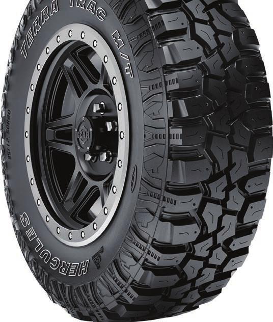 Hercules Terra Trac M/T Off Road Traction SUV/Light Truck FATURS AND BNFITS Modern mud tire delivers extreme terrain traction off road with enhanced driver comfort on road.