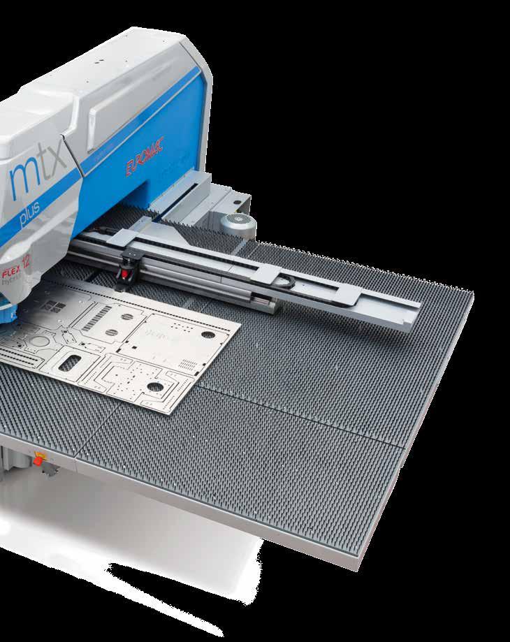 In practical terms, like all the other new punching machines, the MTX has a more robust (no welding points), reliable, precise frame which is also