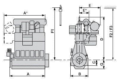 PROPULSON ALTERNATIVES 27. Figure 16.Cross-section of engine. The total output for the LNG carrier is about 30,000 kw. We can choose three engines with 6 cylinders and one engine with 5 cylinders.