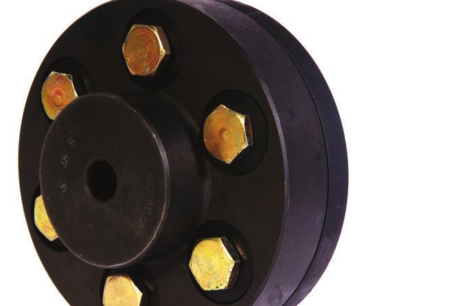 Pin & Bush coupling Torsionally elastic with the ability to dampen and eliminate shocks and vibration The flexible element consists of tapered rubber rings mounted on steel pins Replacement rings,