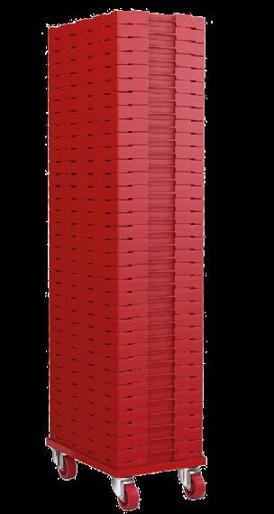 L x B x H 59 x 39 x 4 111594 77 x 57 x 4 111595 Plastic Specially designed corners allow stacking of castes to