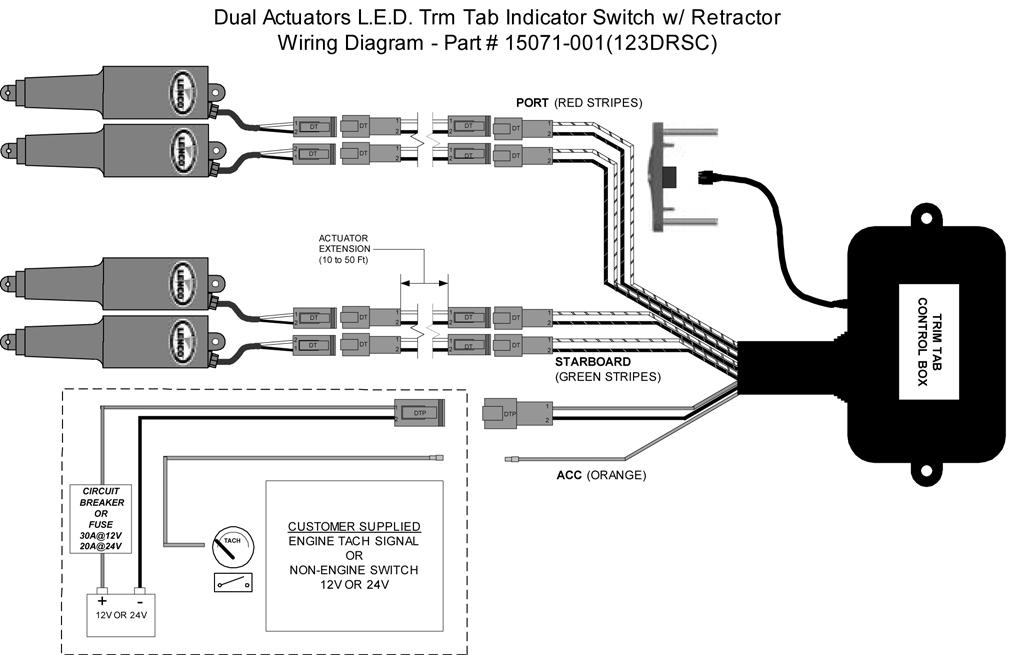 Dual Actuator Switch Wiring # 15071-001 (123DRSC) This product must be wired exactly as shown above.