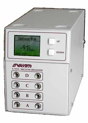 S 7515 VACUUM DEGASSER The Sykam S 7515 Vacuum Degasser is an online degasser system with high efficiency.