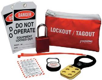 Operator Tagout Kit 1 - Safety Card 1 - Danger Tag 1-1-1/2 Steel Hasp (T220) 1-120/277V Clamp-On Breaker w/ cleats (65396) 1 - Brady Safety Padlock,