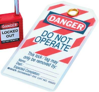 Tagout devices must: Be provided by the employer Employ a means of attachment that is substantial enough to prevent accidental removal.