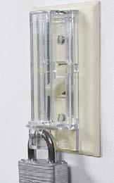 lock switch in on or off position WSLO features a patented non-hinge design is made of strong, clear polycarbonate