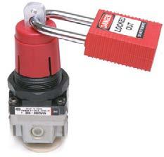 lockout device SMC Air Line Regulator Enables regulator to be locked in the on, off or throttled