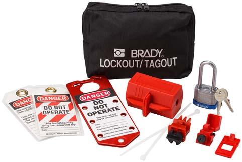Standard Electrical Kits Electrical Pouch Lightweight, portable pouch contains lockout devices to secure electrical equipment. Convenient metal loops on pouch allow pouch to hang on belt.