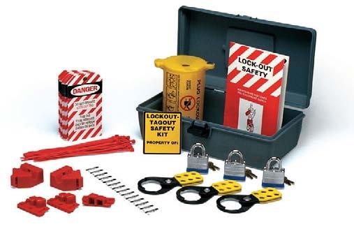 Standard Electrical Kits Toolbox With Components Economical lockout toolbox with the most common electrical circuit breaker lockouts 1 - Large 220/550V Electrical Plug (65675) 1-120/277V Clamp-On