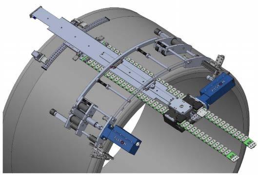 Figure 4. Overview of the TurboRotoscan-S positioned on a simulated generator retaining ring. Figure 5. TurboRotoscan-S deployed on a 40 MW generator of European manufacturing origin.