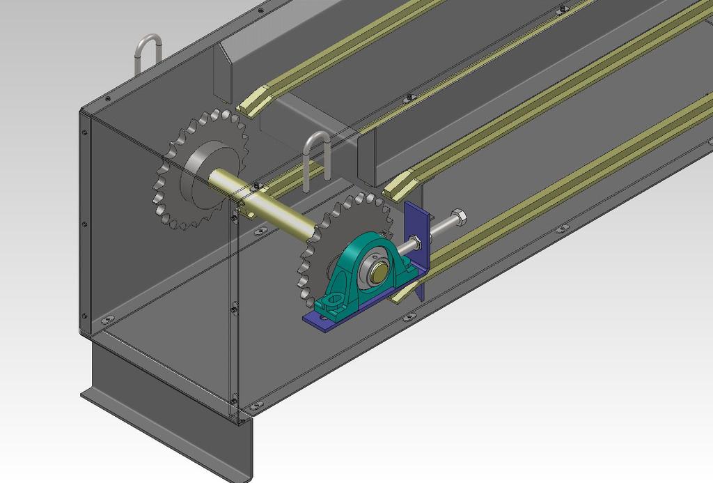 Conveyor Tail End & Take up The tail end consists of a tailshaft supported by two pillow block bearings.