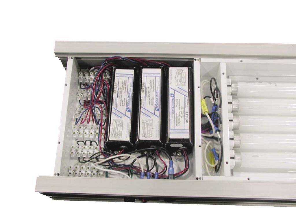 Electrical Specifications: Uses Florescent Lamps 115 VAC, 60 Hz Controls Mounted in Conveyor Frame Includes Overload Protection, On/Off Switch and Power Cord Lamp Specifications: All lamps are twin