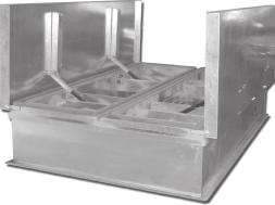 Heat & Smoke Vents Low Profile: 4'0" and 4'6" and '0", '6" & 6'0" Vent for Heat and Smoke Covers automatically spring open to approximately 90 degrees in the event of fire and automatically lock in